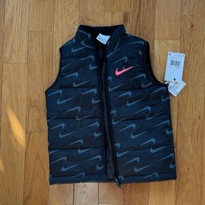 Nike Black Vest with Pink Swoosh NWT
